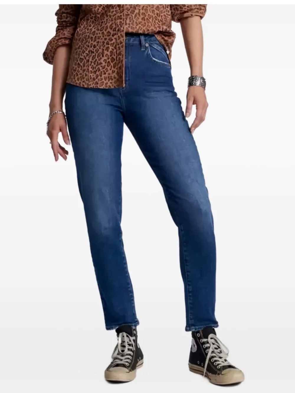 One Teaspoon Legends High Waist Straight Leg Denim Jeans Rodeo Blue 23